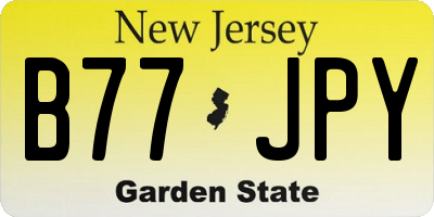 NJ license plate B77JPY