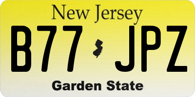 NJ license plate B77JPZ