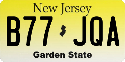 NJ license plate B77JQA