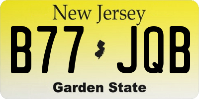 NJ license plate B77JQB