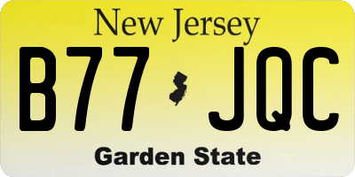 NJ license plate B77JQC