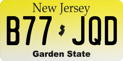 NJ license plate B77JQD