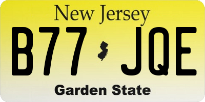 NJ license plate B77JQE