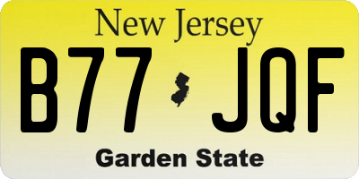 NJ license plate B77JQF