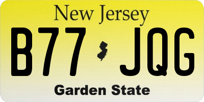 NJ license plate B77JQG