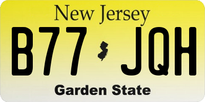 NJ license plate B77JQH