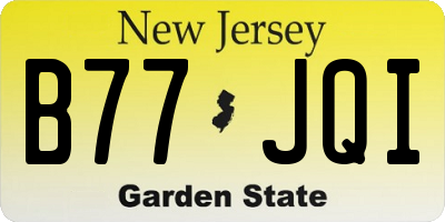NJ license plate B77JQI