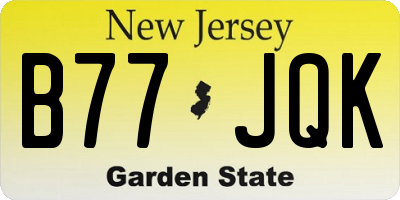 NJ license plate B77JQK