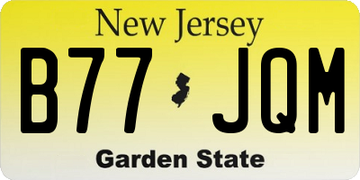 NJ license plate B77JQM
