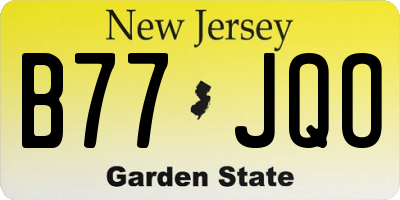 NJ license plate B77JQO