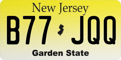 NJ license plate B77JQQ