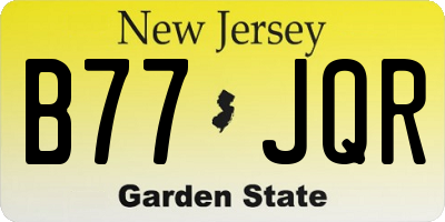 NJ license plate B77JQR