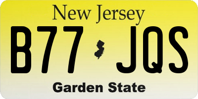 NJ license plate B77JQS
