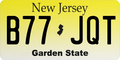 NJ license plate B77JQT