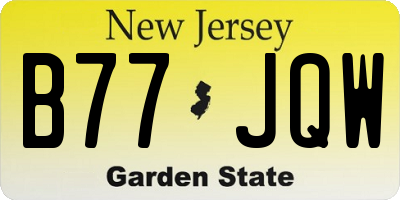 NJ license plate B77JQW