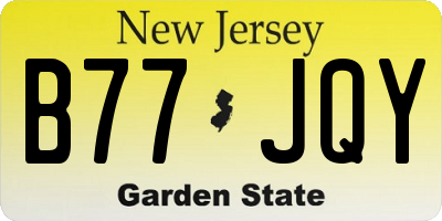 NJ license plate B77JQY