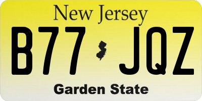 NJ license plate B77JQZ