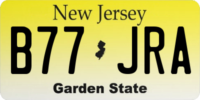 NJ license plate B77JRA