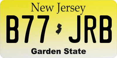 NJ license plate B77JRB