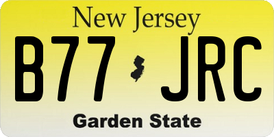 NJ license plate B77JRC