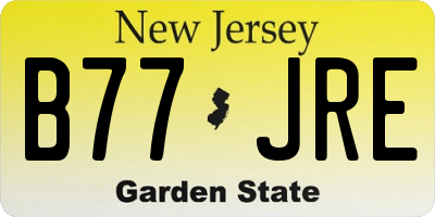 NJ license plate B77JRE