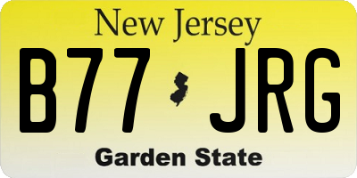 NJ license plate B77JRG