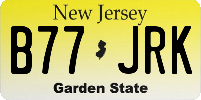 NJ license plate B77JRK
