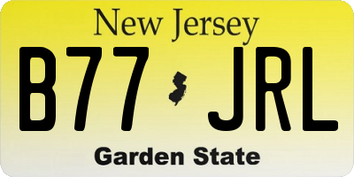NJ license plate B77JRL