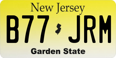 NJ license plate B77JRM