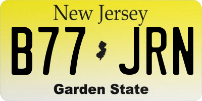 NJ license plate B77JRN