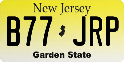 NJ license plate B77JRP