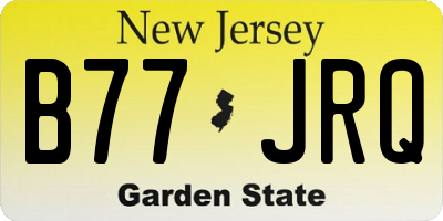 NJ license plate B77JRQ