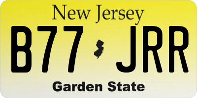 NJ license plate B77JRR