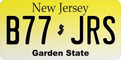 NJ license plate B77JRS