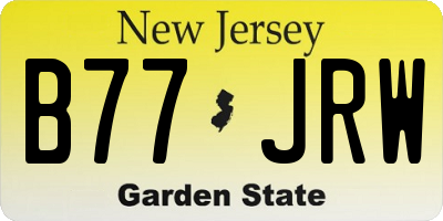 NJ license plate B77JRW