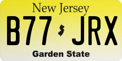 NJ license plate B77JRX