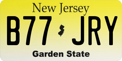 NJ license plate B77JRY