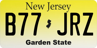 NJ license plate B77JRZ