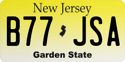 NJ license plate B77JSA