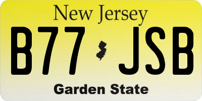 NJ license plate B77JSB