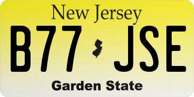 NJ license plate B77JSE