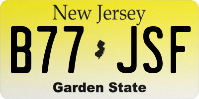 NJ license plate B77JSF