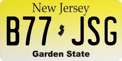 NJ license plate B77JSG