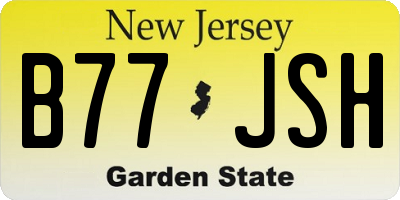 NJ license plate B77JSH