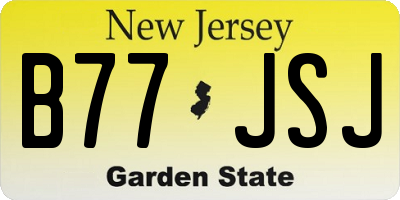 NJ license plate B77JSJ