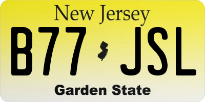 NJ license plate B77JSL