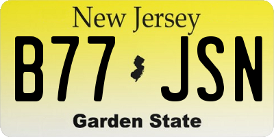 NJ license plate B77JSN