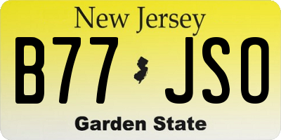 NJ license plate B77JSO