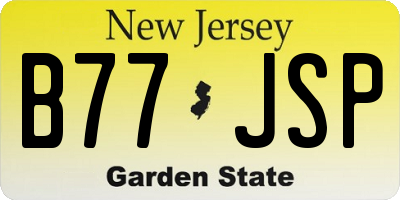 NJ license plate B77JSP