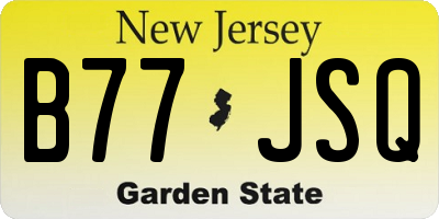 NJ license plate B77JSQ